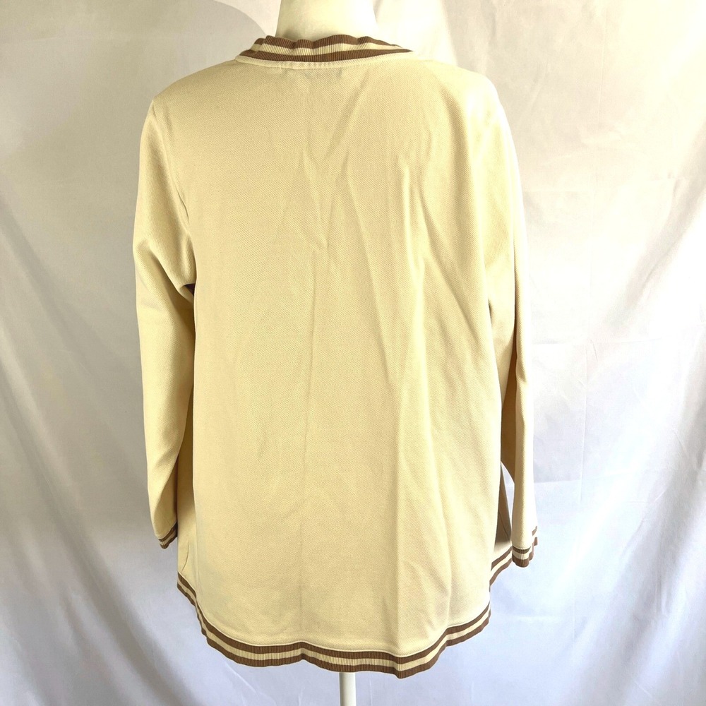 Women's Open Front Cardigan Sweater XL Striped Preppy Old Money Academia Nerd - Picture 2 of 8